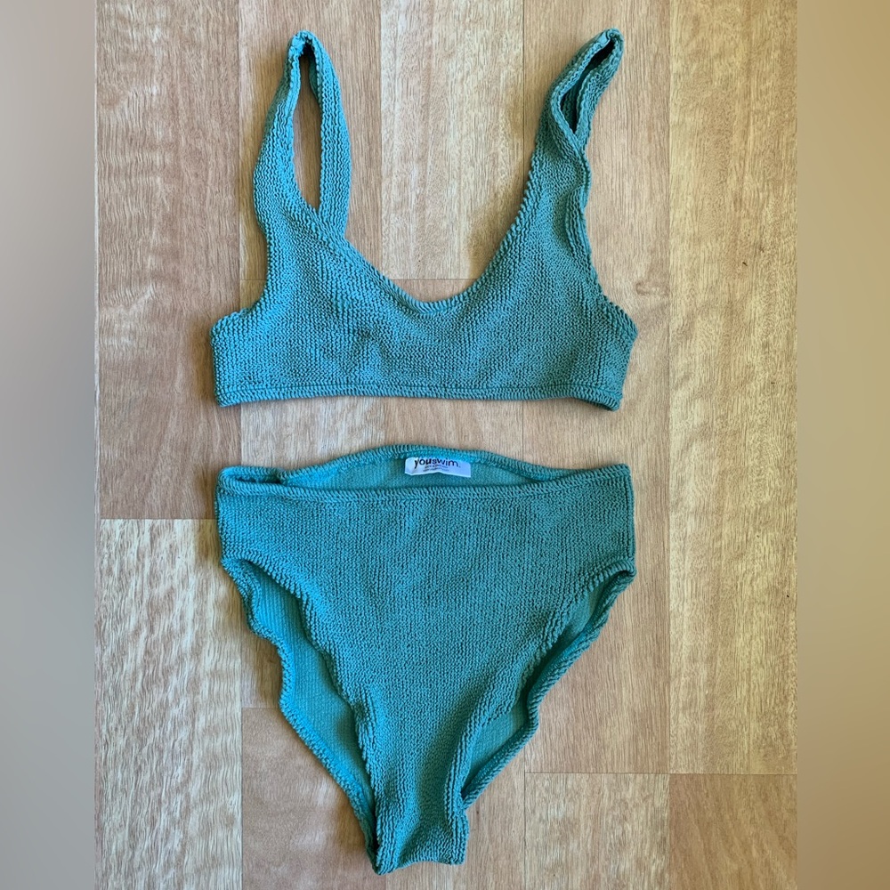 Youswim Eva High-Waist Bikini Swimsuit in Sage (READ)